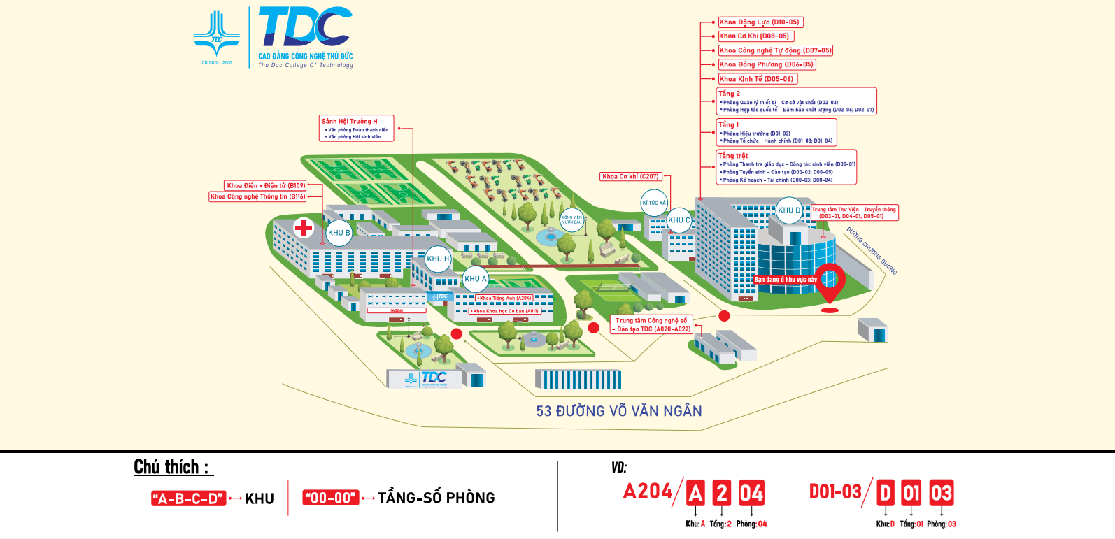 SƠ ĐỒ TRƯỜNG CAO ĐẲNG CÔNG NGHỆ THỦ ĐỨC